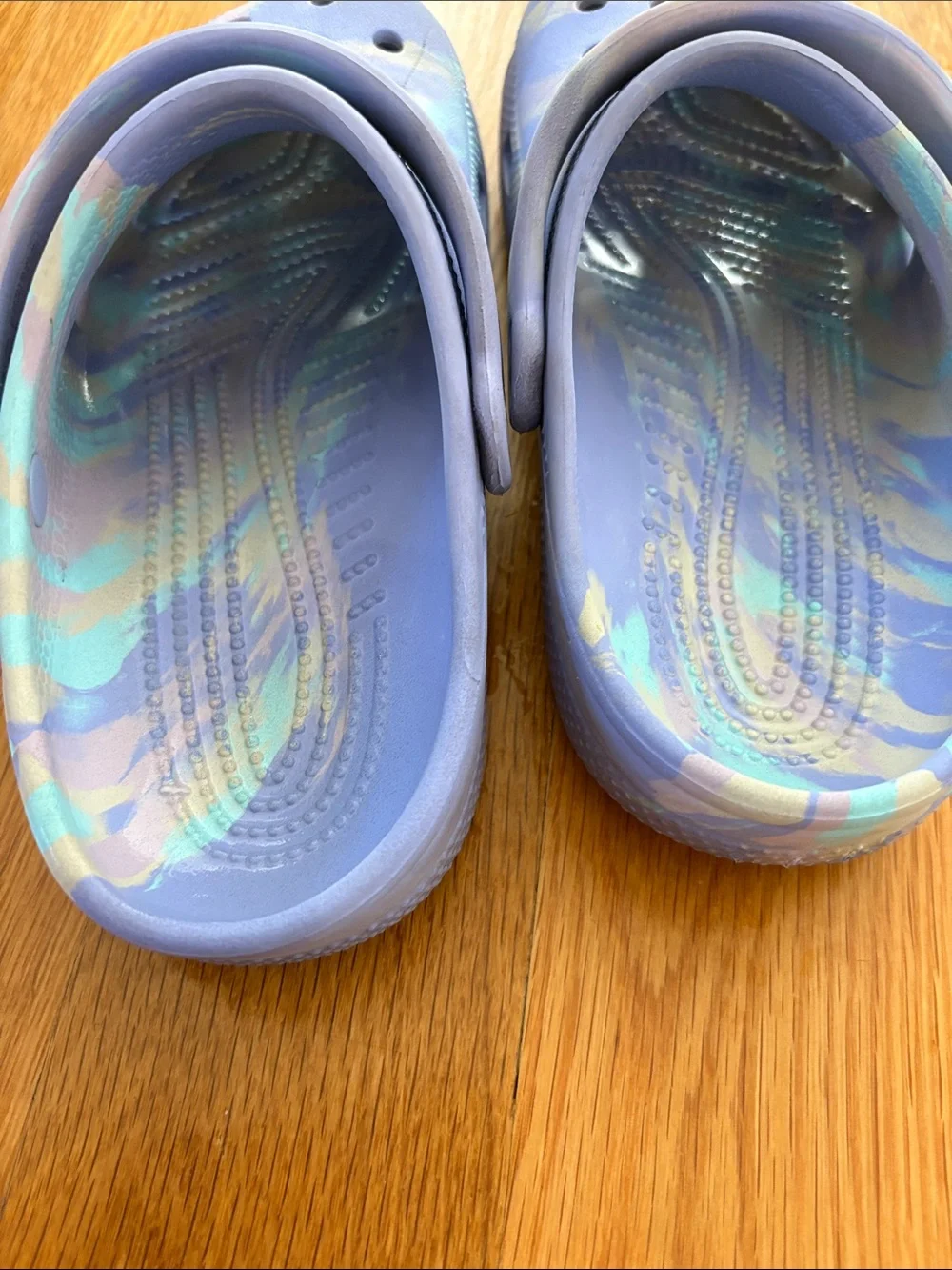 CROCS moon jelly marble Kids Lavender & Teal Tie-Dye Clog size j3 j 3 youth shoe